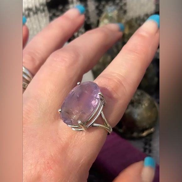 Amethyst citrine stunning sterling silver ring - Picture 9 of 14